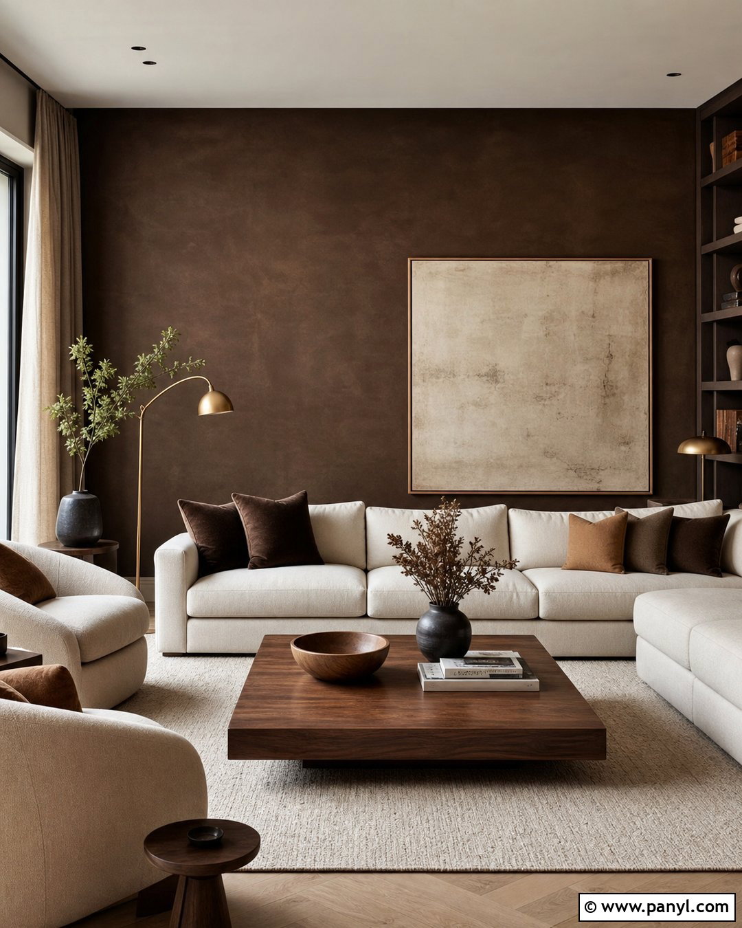 Dark Brown Limewash With Cream Furniture - 25 Dark Brown Limewash Walls