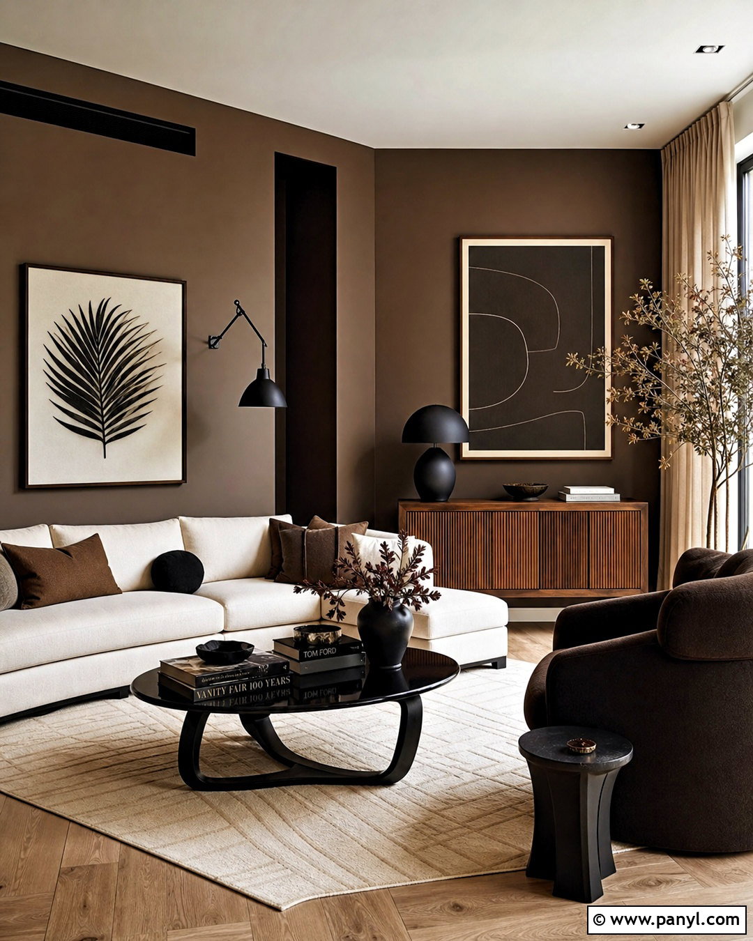 Dark Brown Living Room With Black Accents - 20 dark brown living room decorating ideas