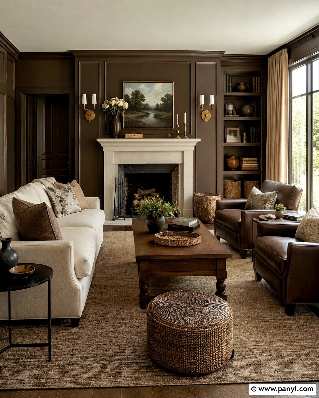 Dark Brown Living Room With Fireplace - 20 dark brown living room ideas