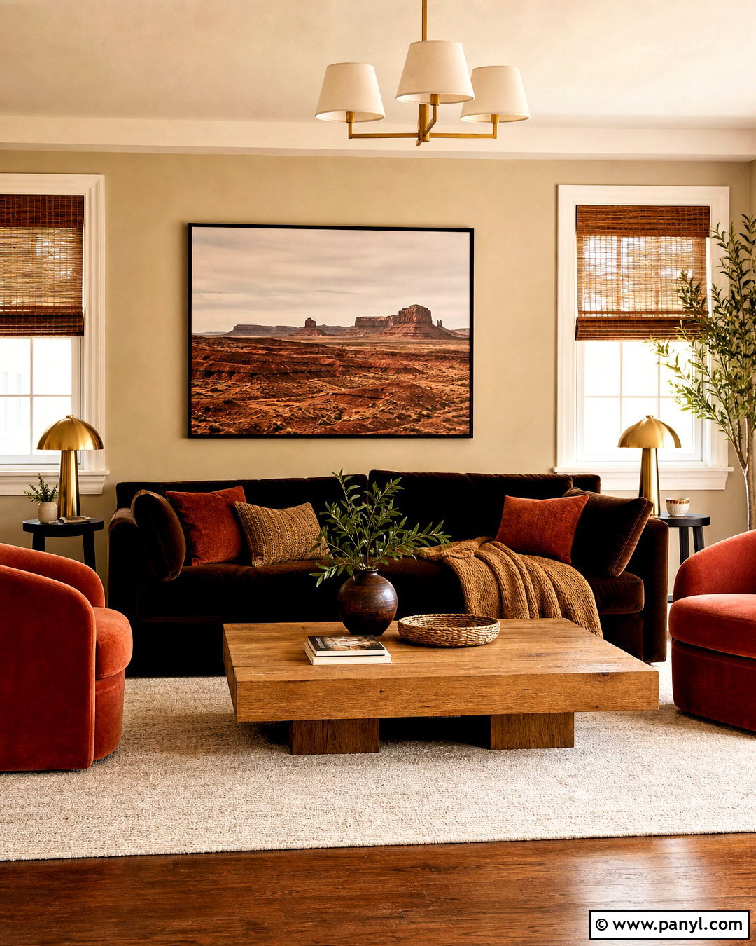 Dark Brown Living Room With Terracotta Accents - 20 dark brown living room decorating ideas