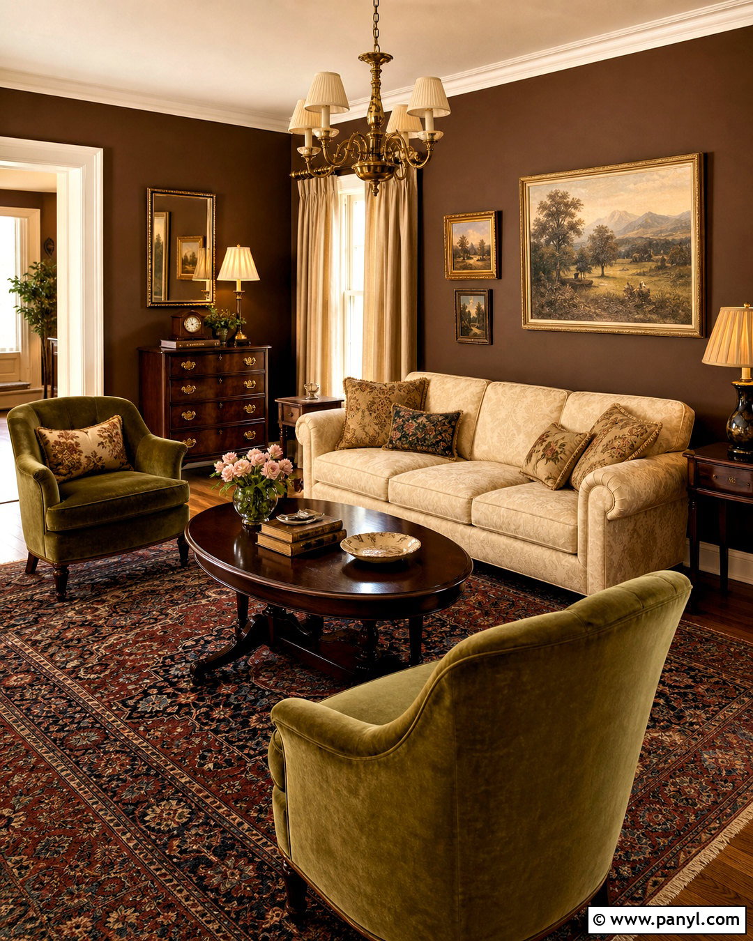 Dark Brown Living Room With Vintage Decor - 20 dark brown living room decorating ideas