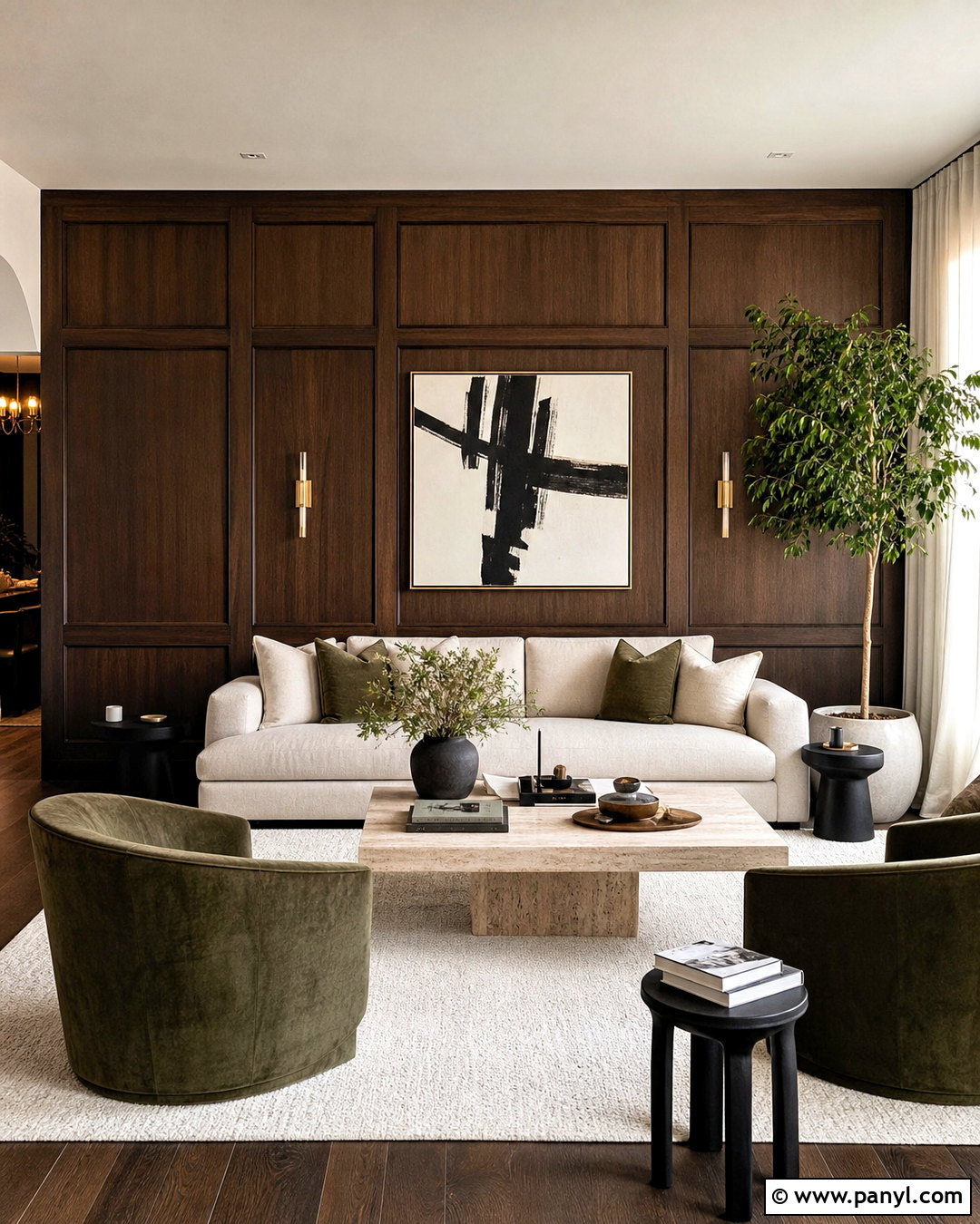 Dark Brown Living Room With Wood Paneling - 20 dark brown living room decorating ideas