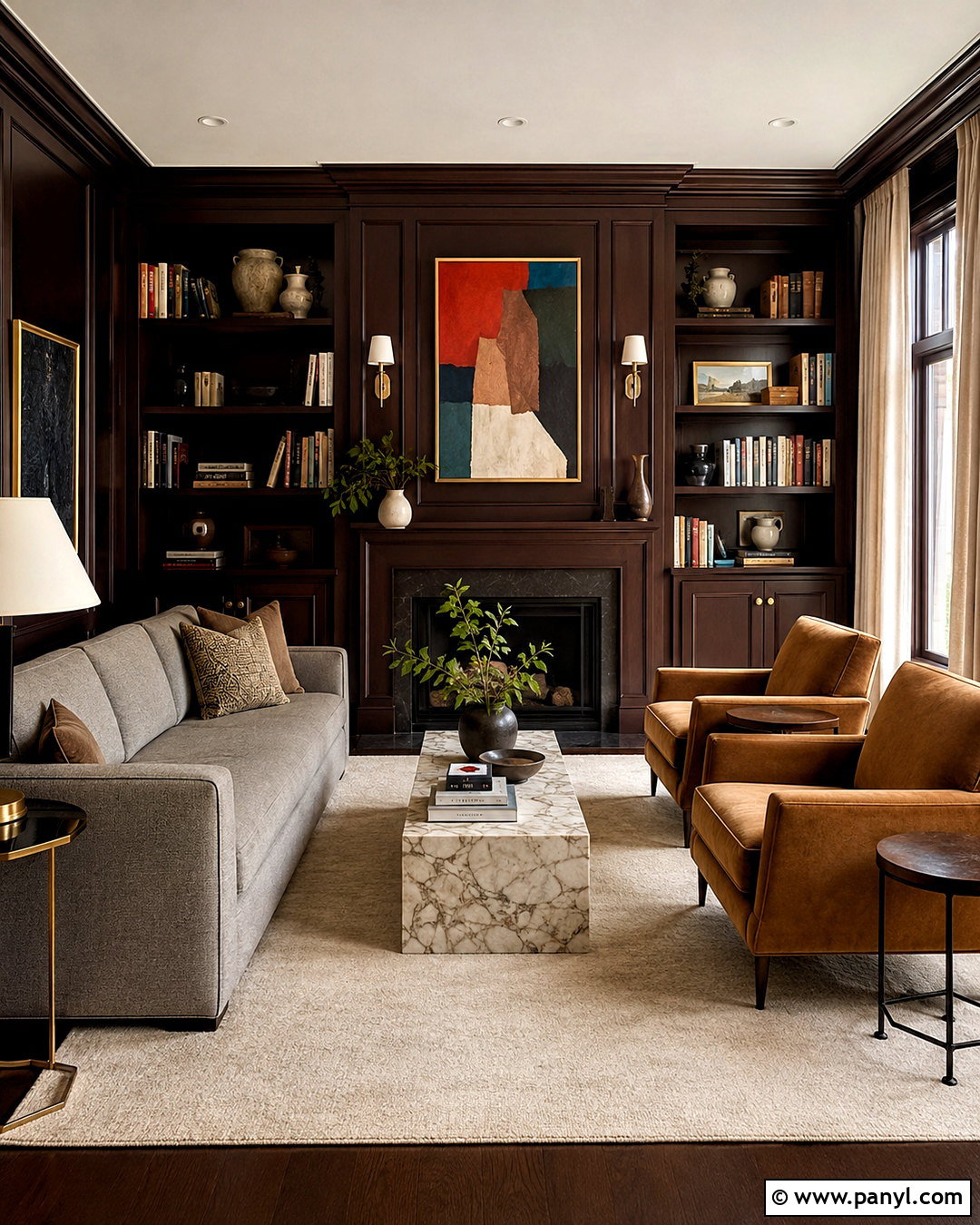 Dark Brown Living Room - 20 brown interior design living room ideas