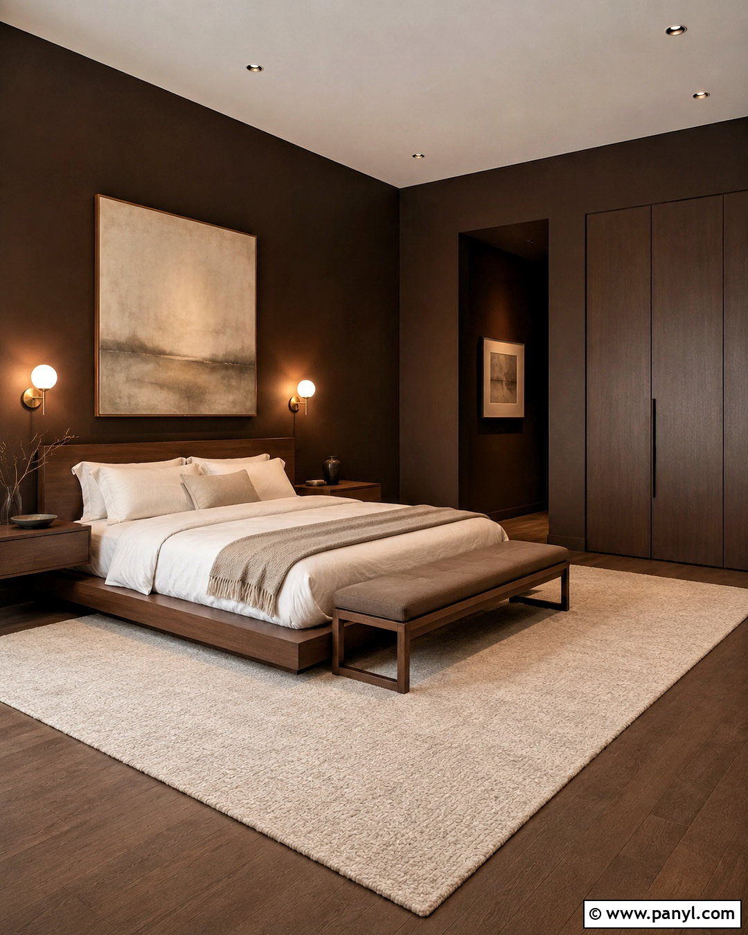 Dark Brown Minimalist Bedroom - 20 dark brown room aesthetic ideas