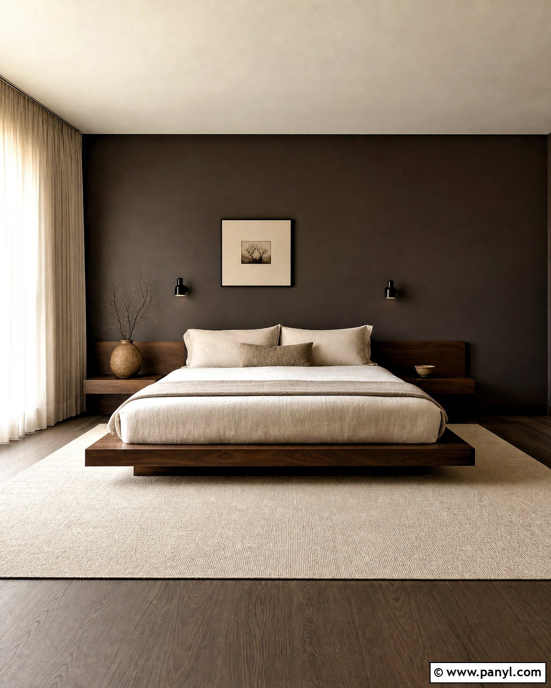 Dark Brown Minimalist Bedroom - 20 dark brown interior design ideas