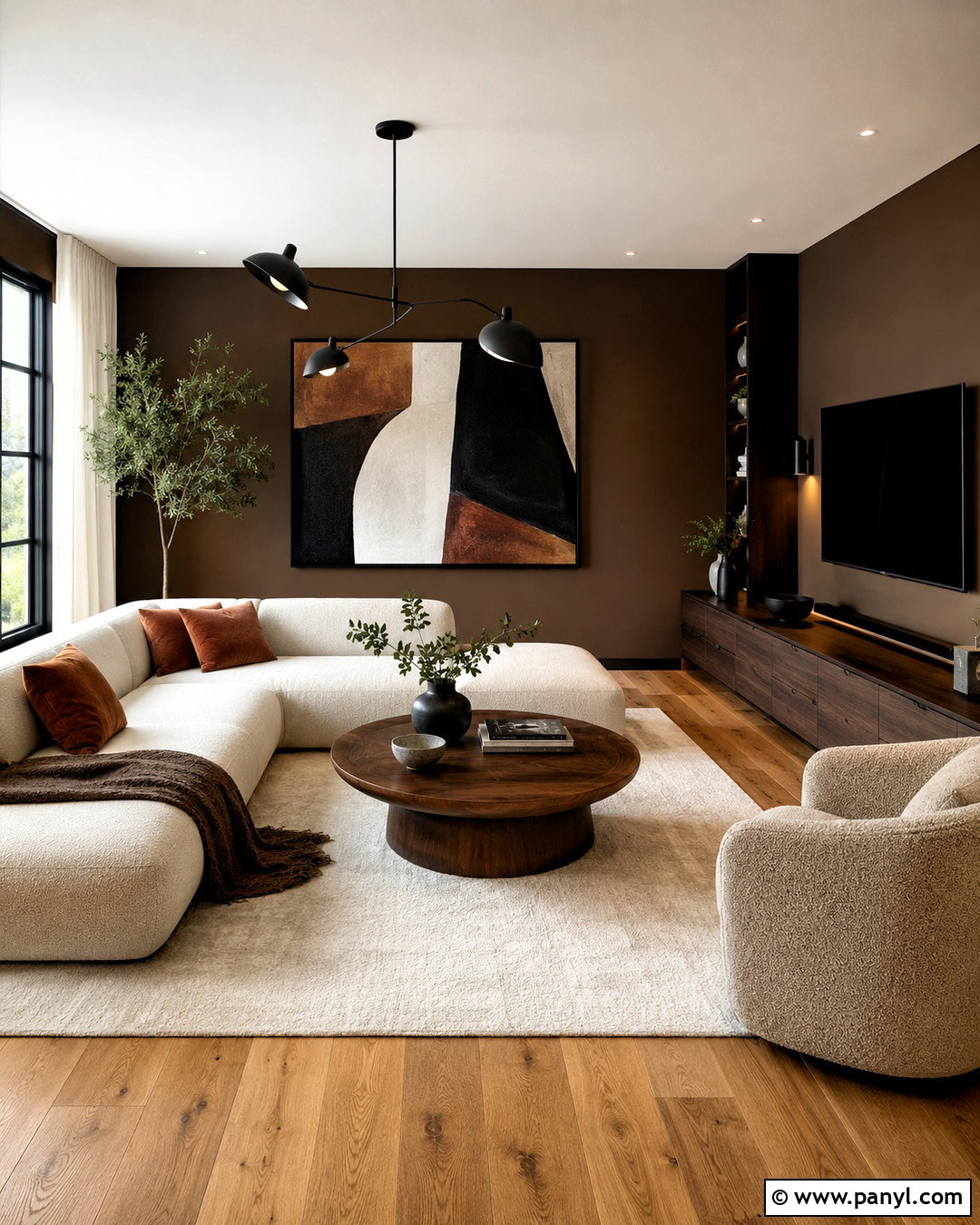 Dark Brown Modern Living Room - 20 dark brown room aesthetic ideas