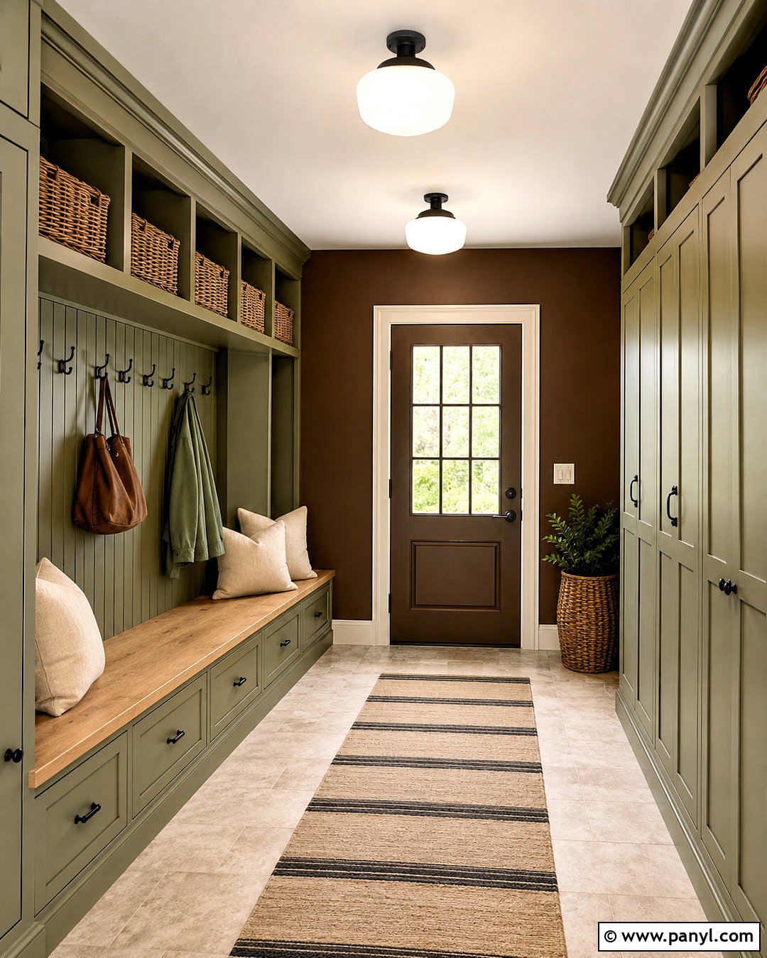 Dark Brown Mudroom - 40 Dark Brown Walls