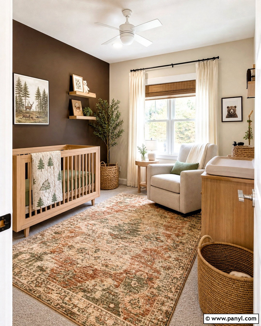 Dark Brown Nursery With Natural Wood - 20 dark brown interior ideas