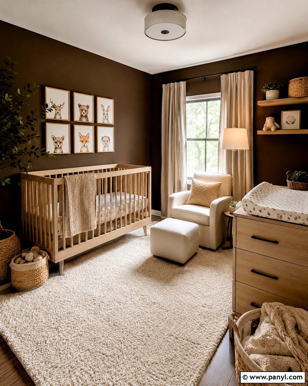 Dark Brown Nursery With Soft Neutrals - 20 dark brown room ideas
