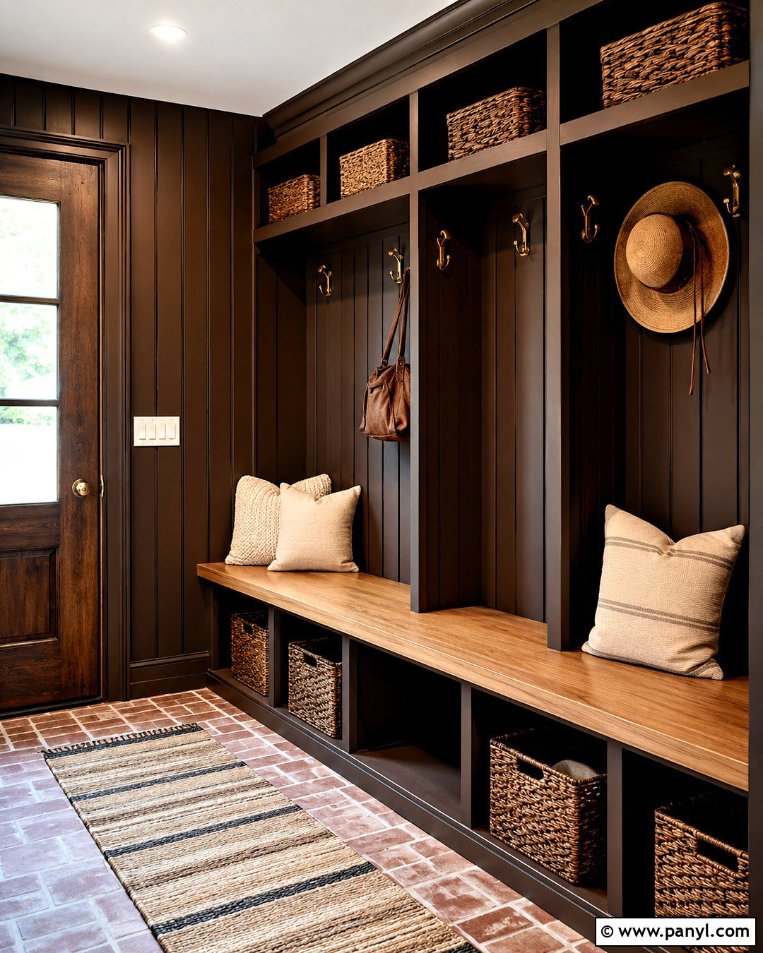 Dark Brown Shiplap Mudroom - 20 dark shiplap wall ideas