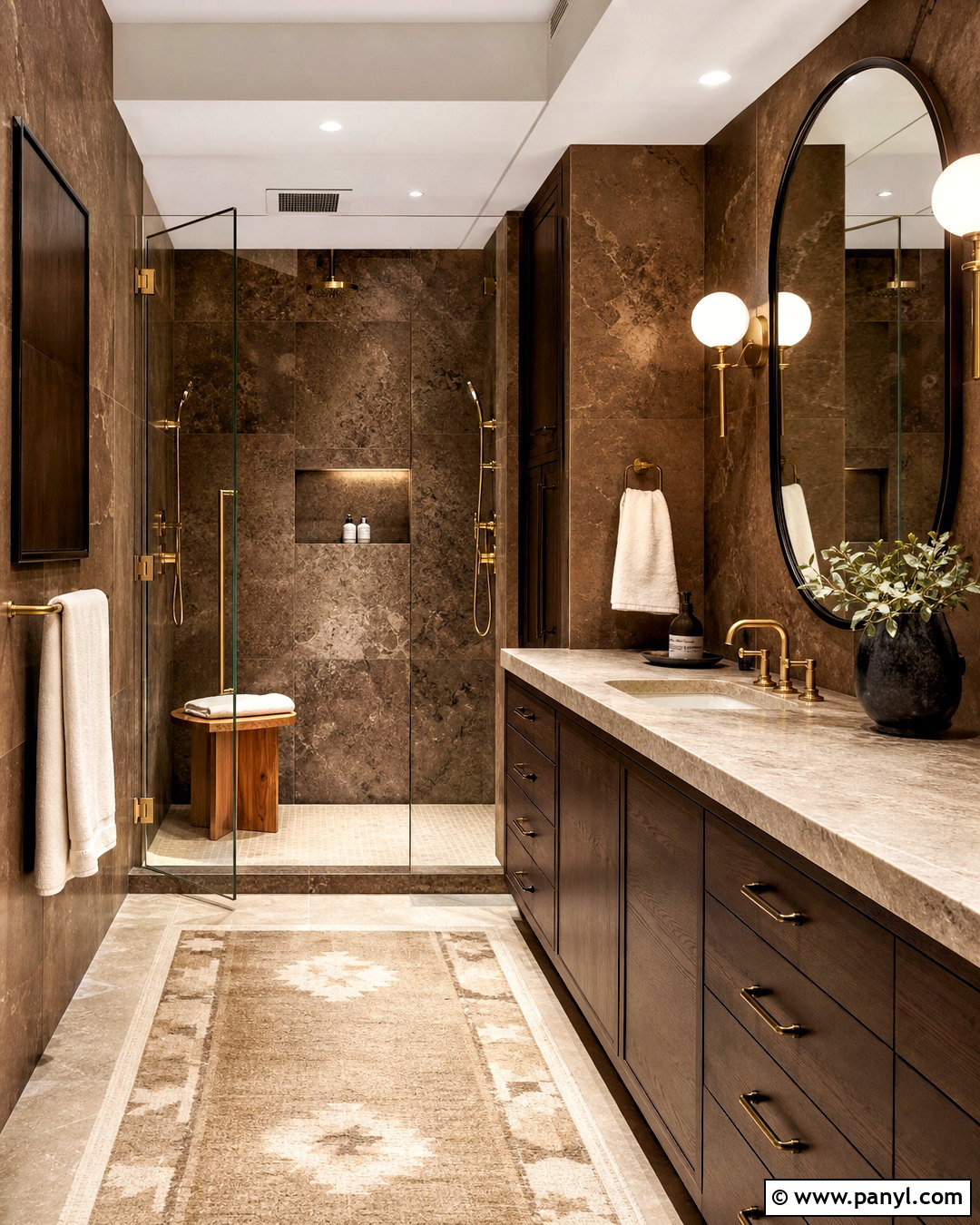 Dark Brown Stone Bathroom - 20 dark brown interior design ideas