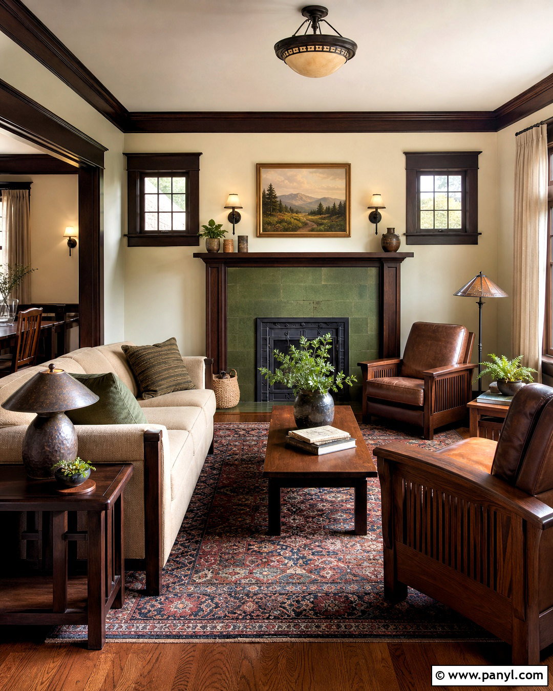 Dark Brown Trim Craftsman Living Room - 20 dark brown trim interior ideas