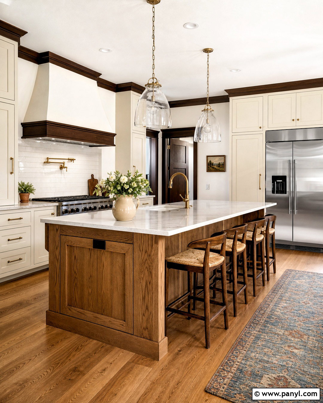 Dark Brown Trim Modern Farmhouse Kitchen - 20 dark brown trim interior ideas
