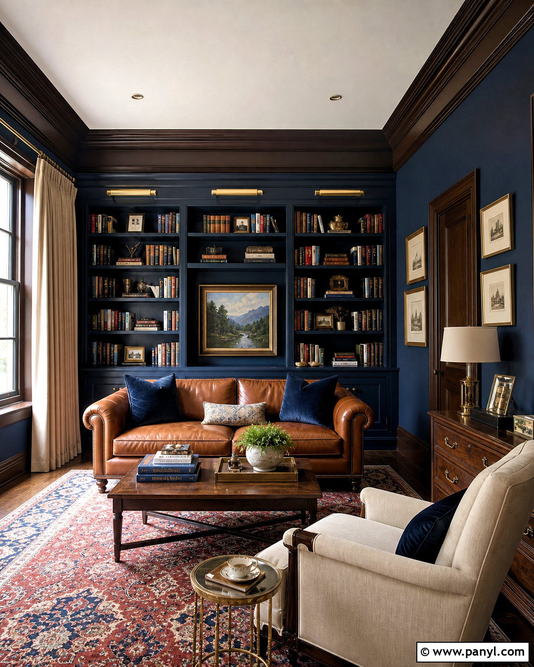 Dark Brown Trim With Navy Walls - 20 dark brown trim interior ideas