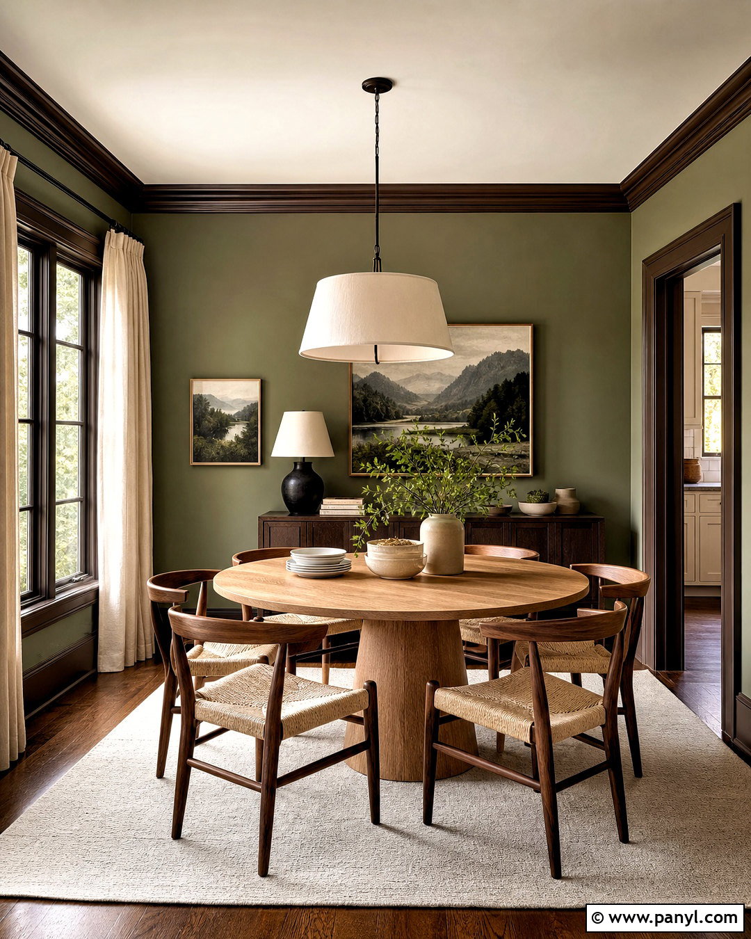 Dark Brown Trim With Sage Green Walls - 20 dark brown trim interior ideas