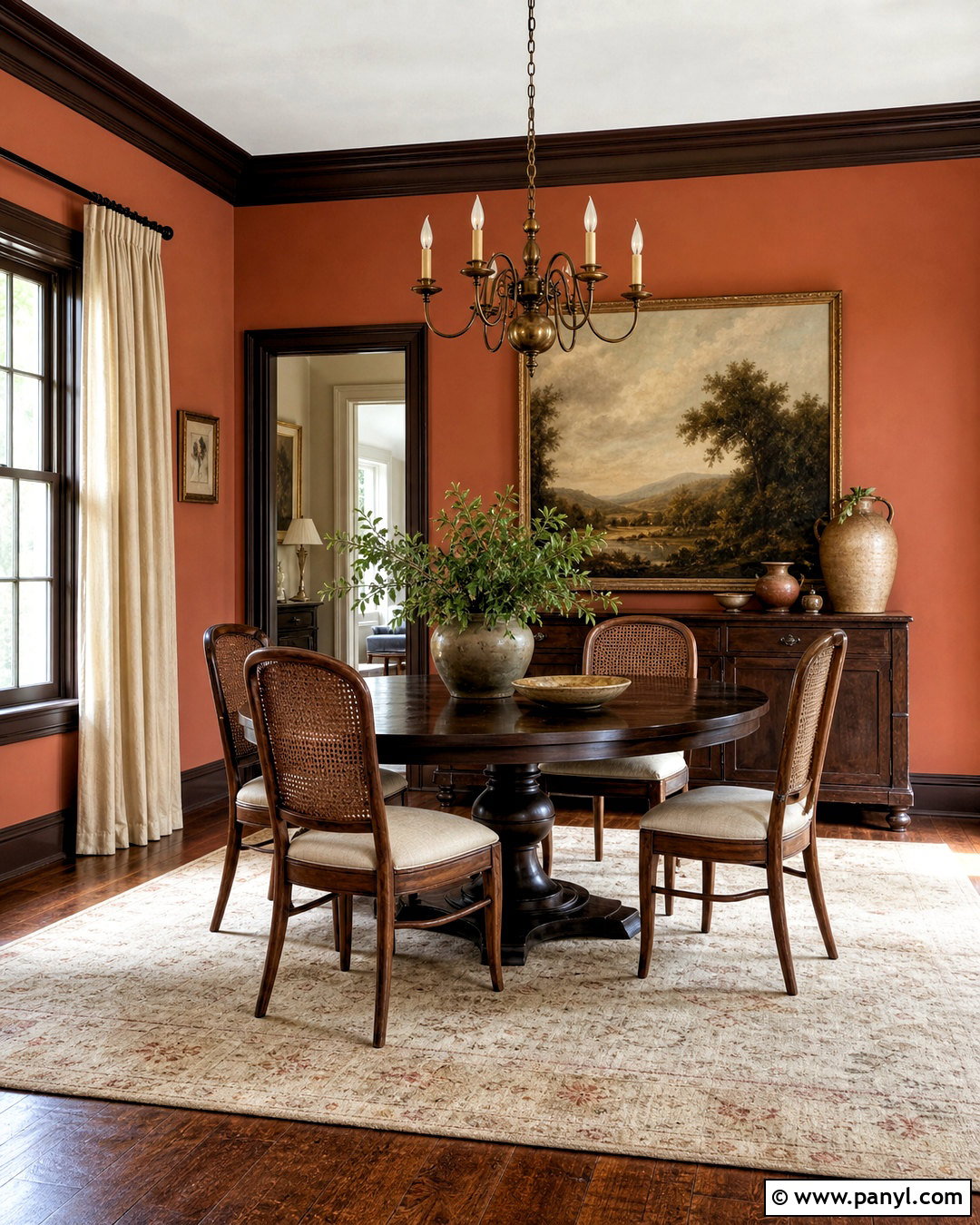 Dark Brown Trim With Terracotta Walls - 20 dark brown trim interior ideas