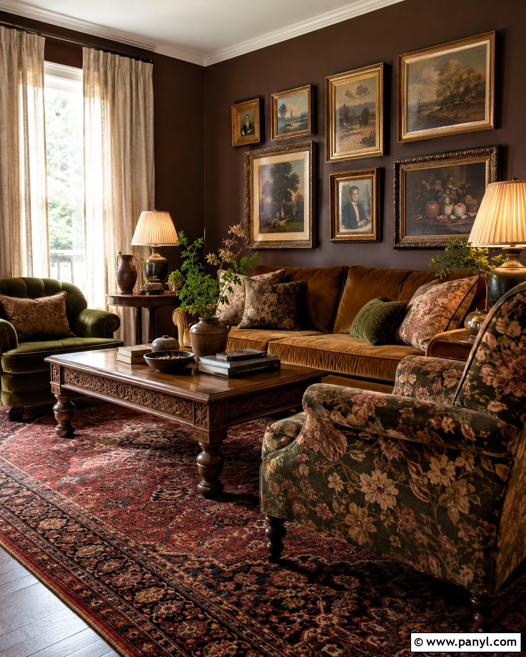 Dark Brown Vintage Living Room - 20 dark brown room aesthetic ideas