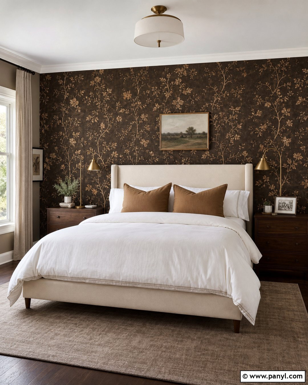Dark Brown Wallpaper Accent Wall - 35 Dark Brown Accent Wall Ideas