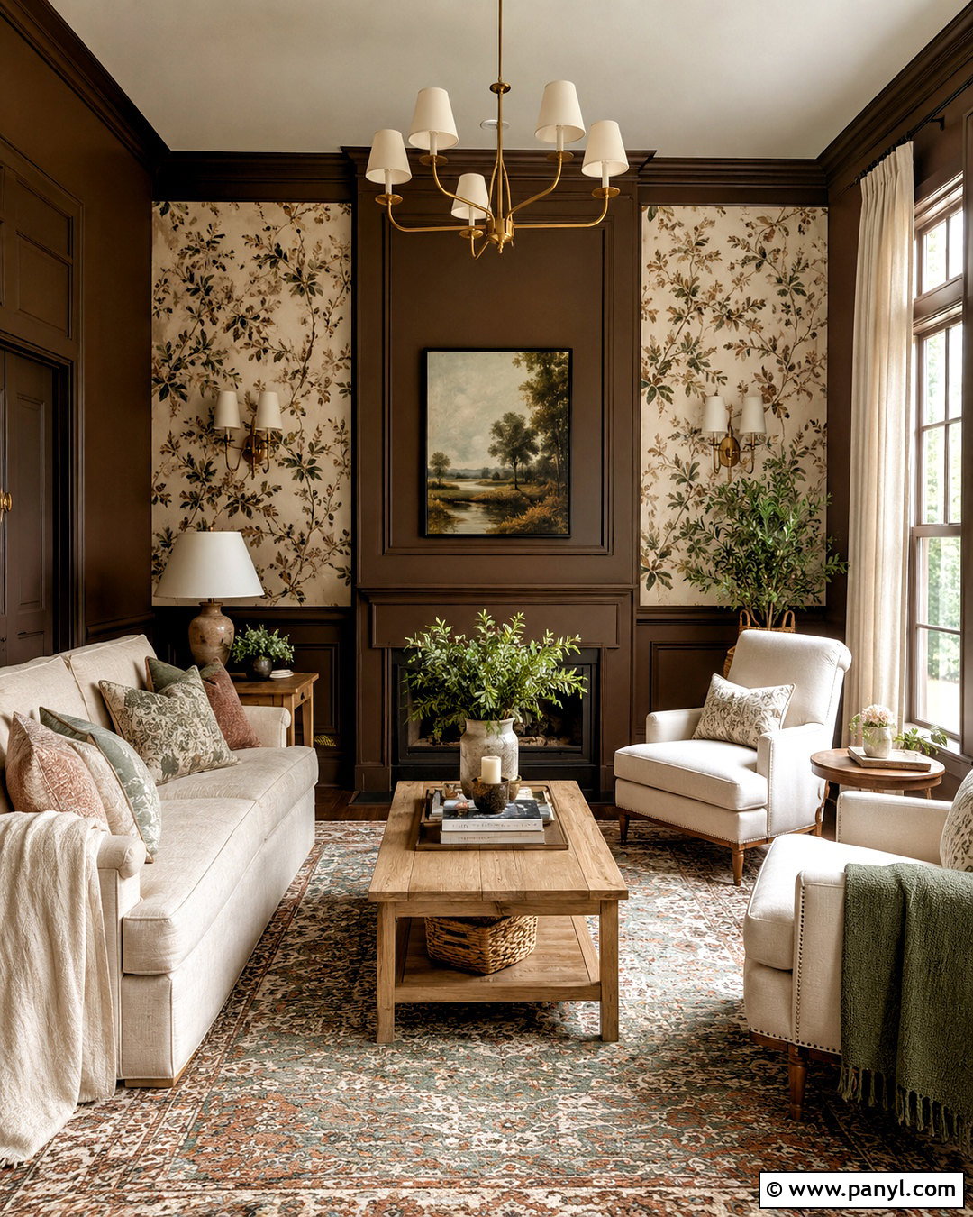 Dark Brown Walls With Patterned Wallpaper - 40 Dark Brown Walls