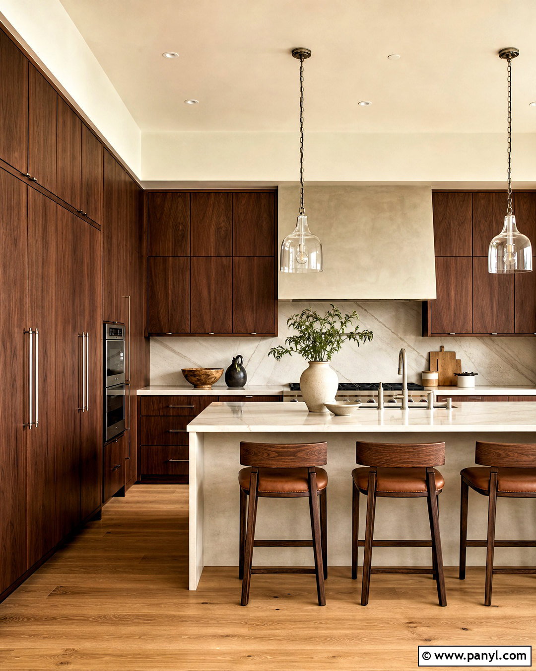 Dark Brown Walnut Kitchen - 20 dark brown interior design ideas