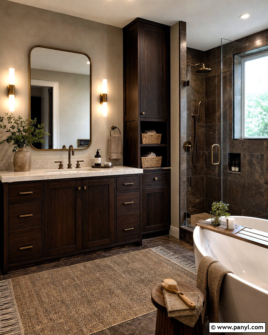 Dark Brown Wood Bathroom - 20 dark moody bathroom ideas