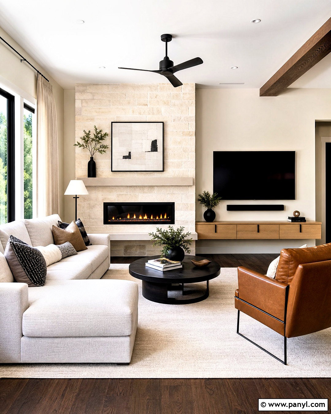 Dark Brown Wood Floors Modern Fireplace Living Room - 20 dark brown wood floors living rooms