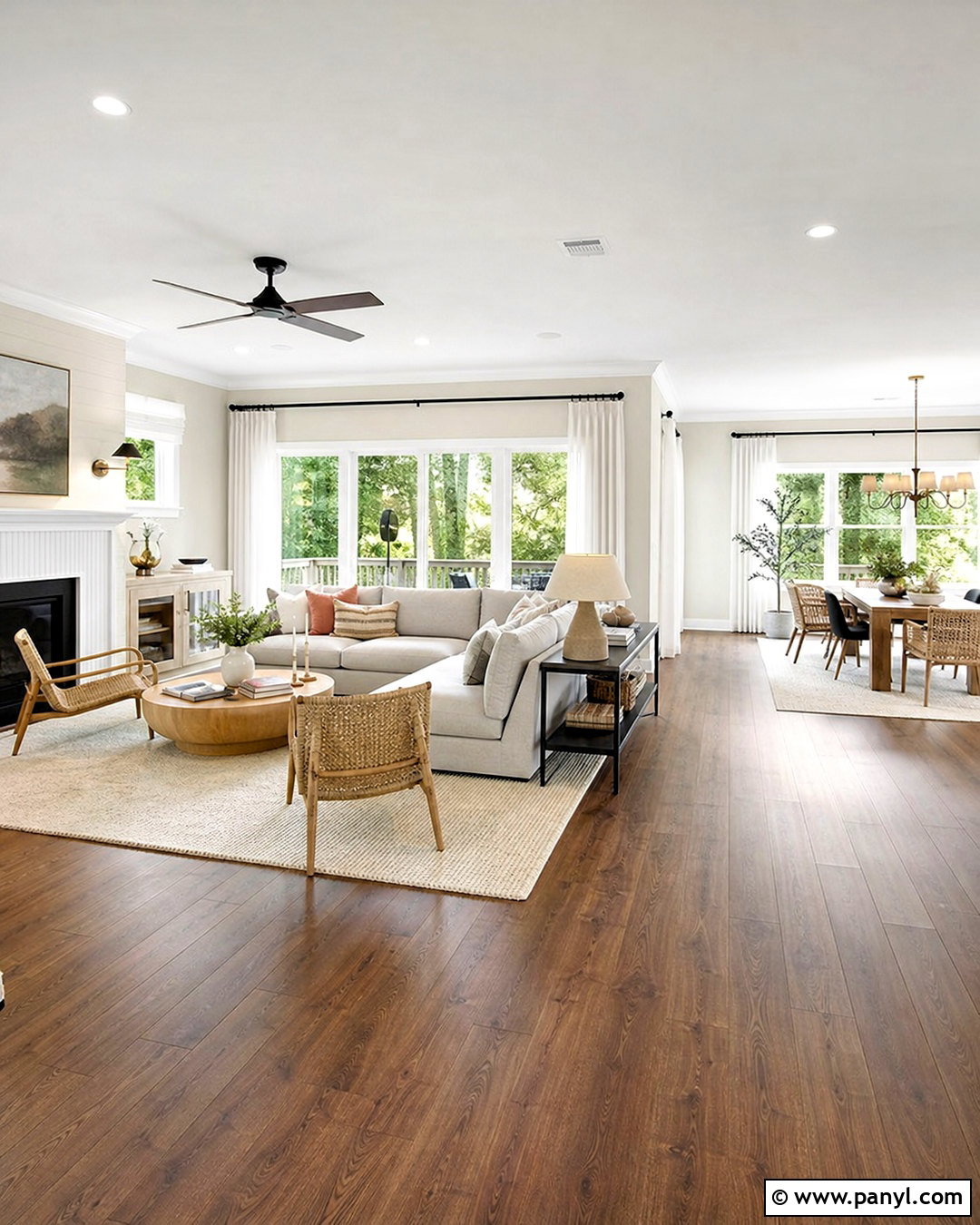 Dark Brown Wood Floors Open Concept Living Room - 20 dark brown wood floors living rooms
