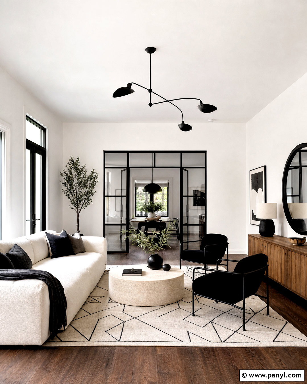 Dark Brown Wood Floors With Black And White Decor - 20 dark brown wood floors living rooms