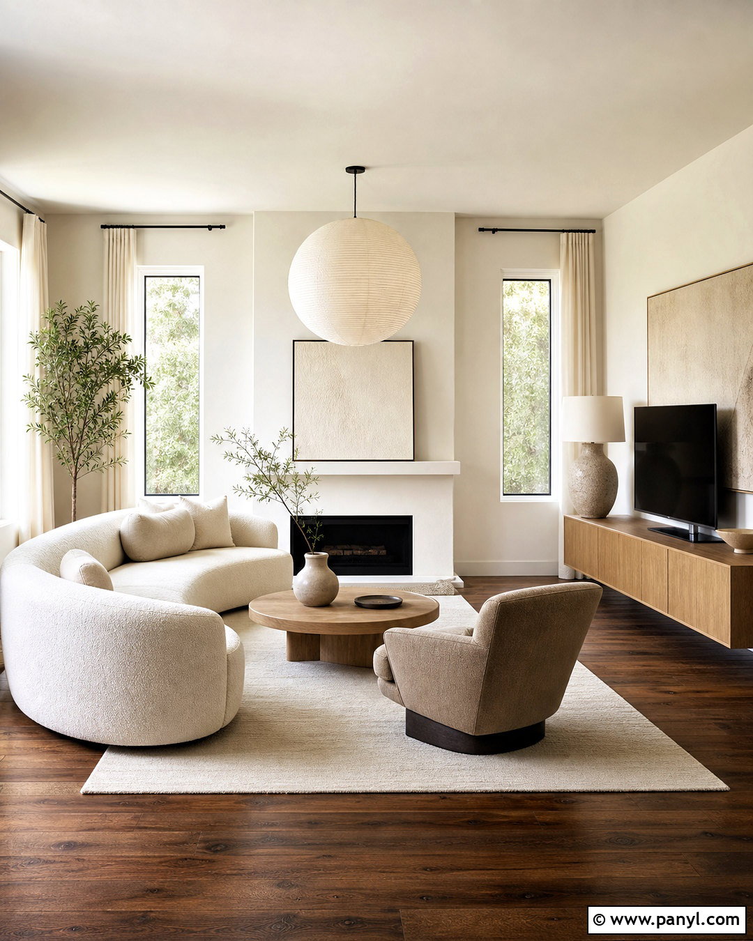 Dark Brown Wood Floors With Warm Minimal Decor - 20 dark brown wood floors living rooms