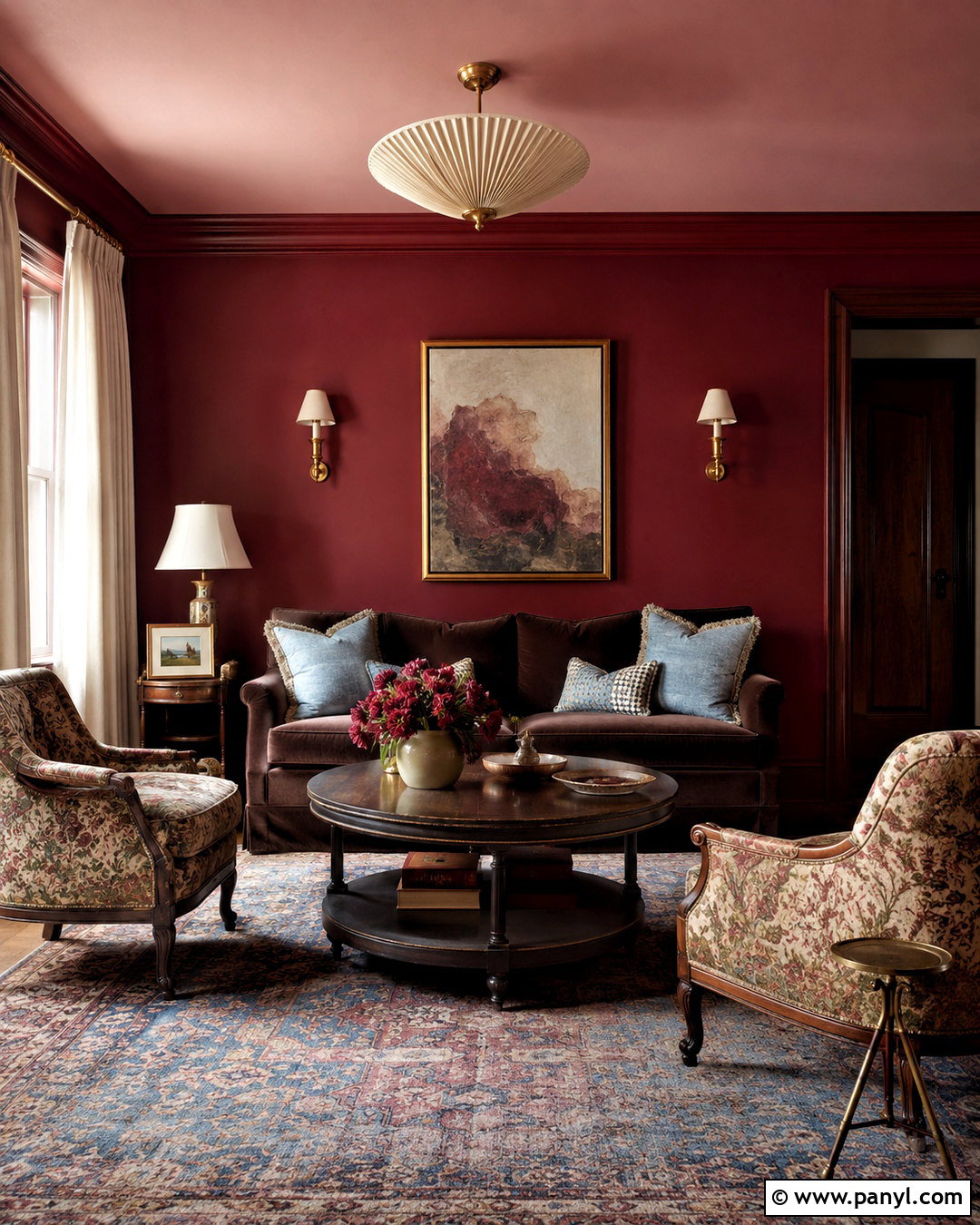 Dark Burgundy Sitting Room - 20 dark interiors