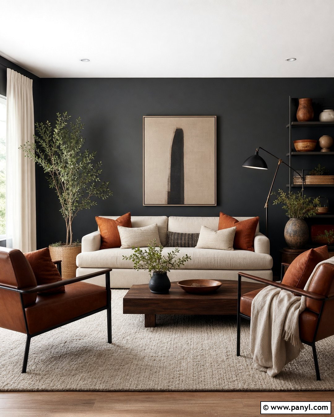 Dark Charcoal Living Room Walls - 35 dark wall colors