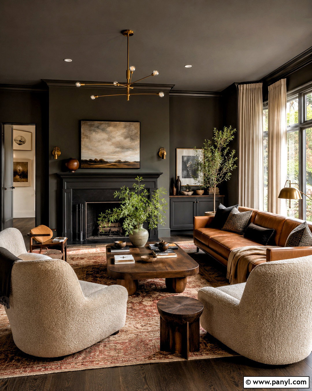 Dark Charcoal Living Room - 20 dark interiors