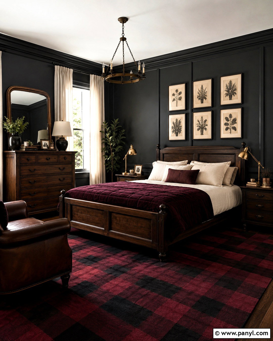 Dark Checkered Bedroom - 20 checkered room aesthetic ideas