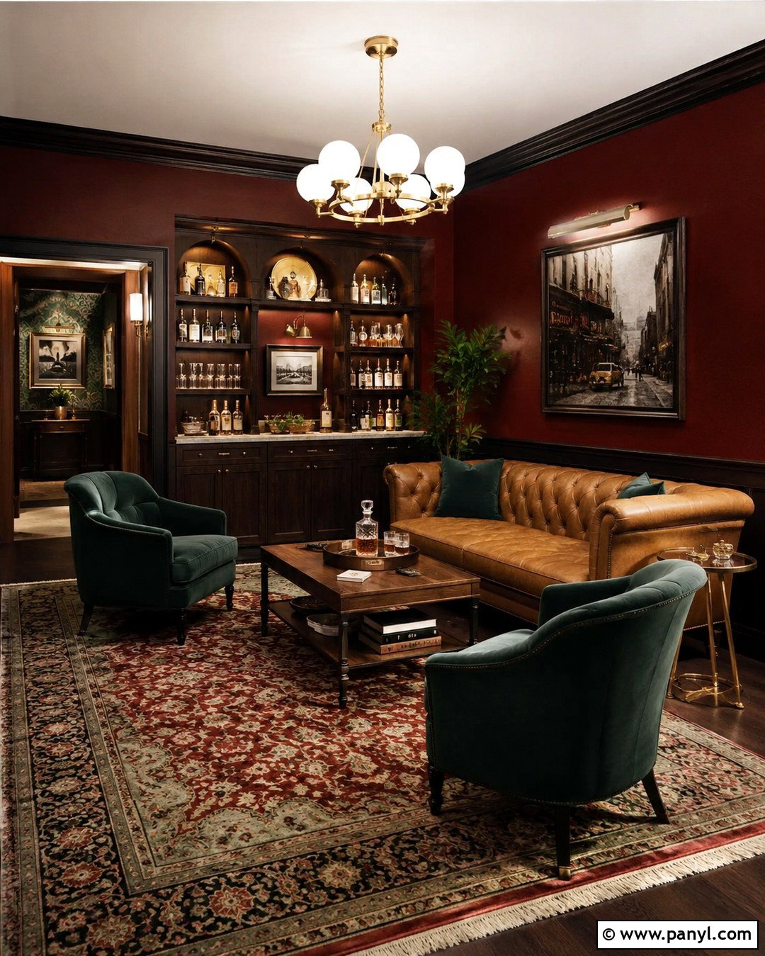 Dark Cherry Red Speakeasy Walls - 20 Speakeasy Wall Colors