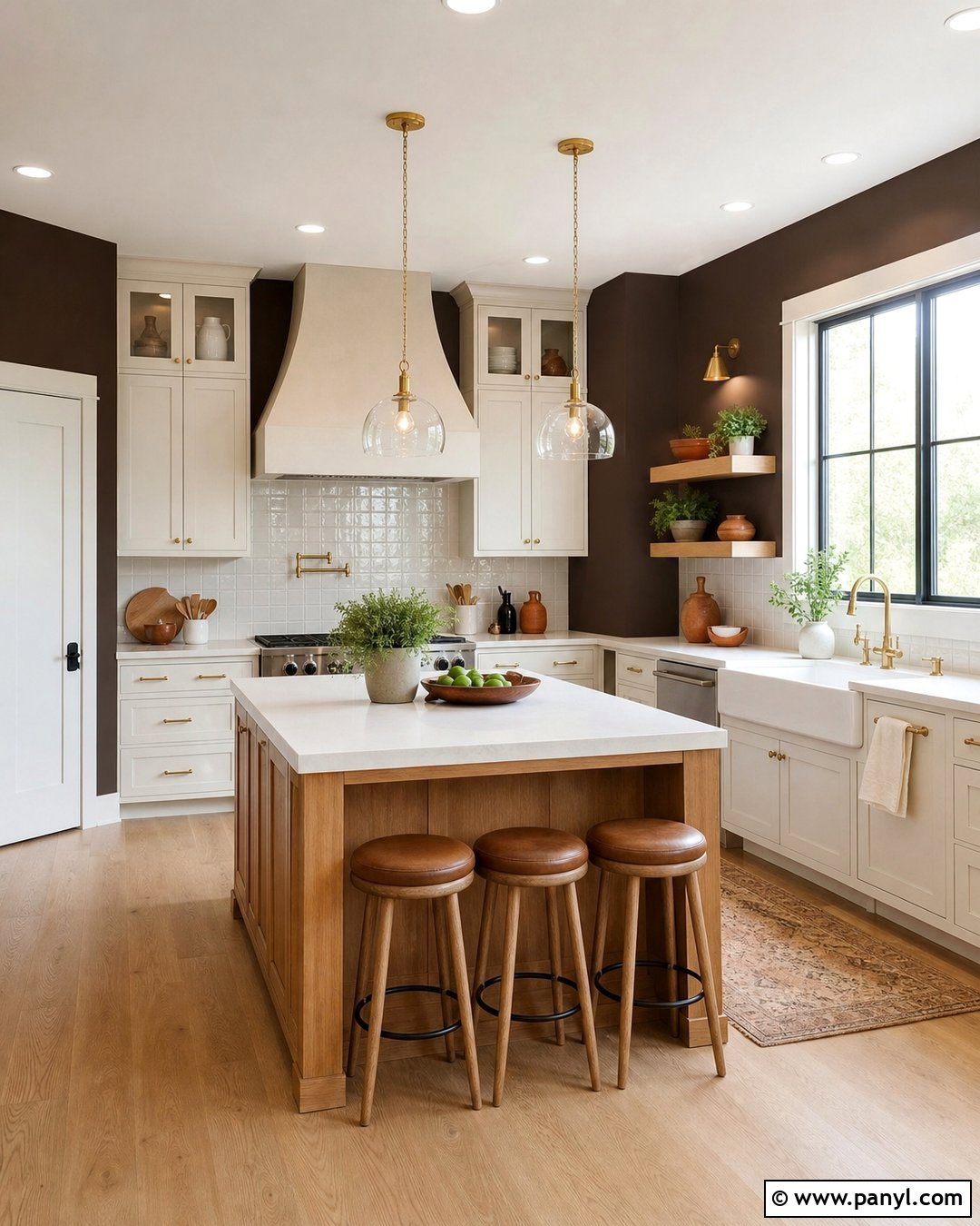 Dark Chocolate Brown Kitchen Walls - 20 Brown Kitchen Wall Colors