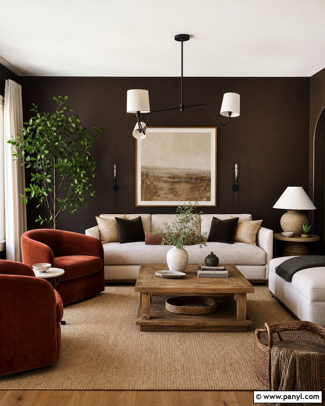 Dark Chocolate Living Room Walls - 35 dark wall colors