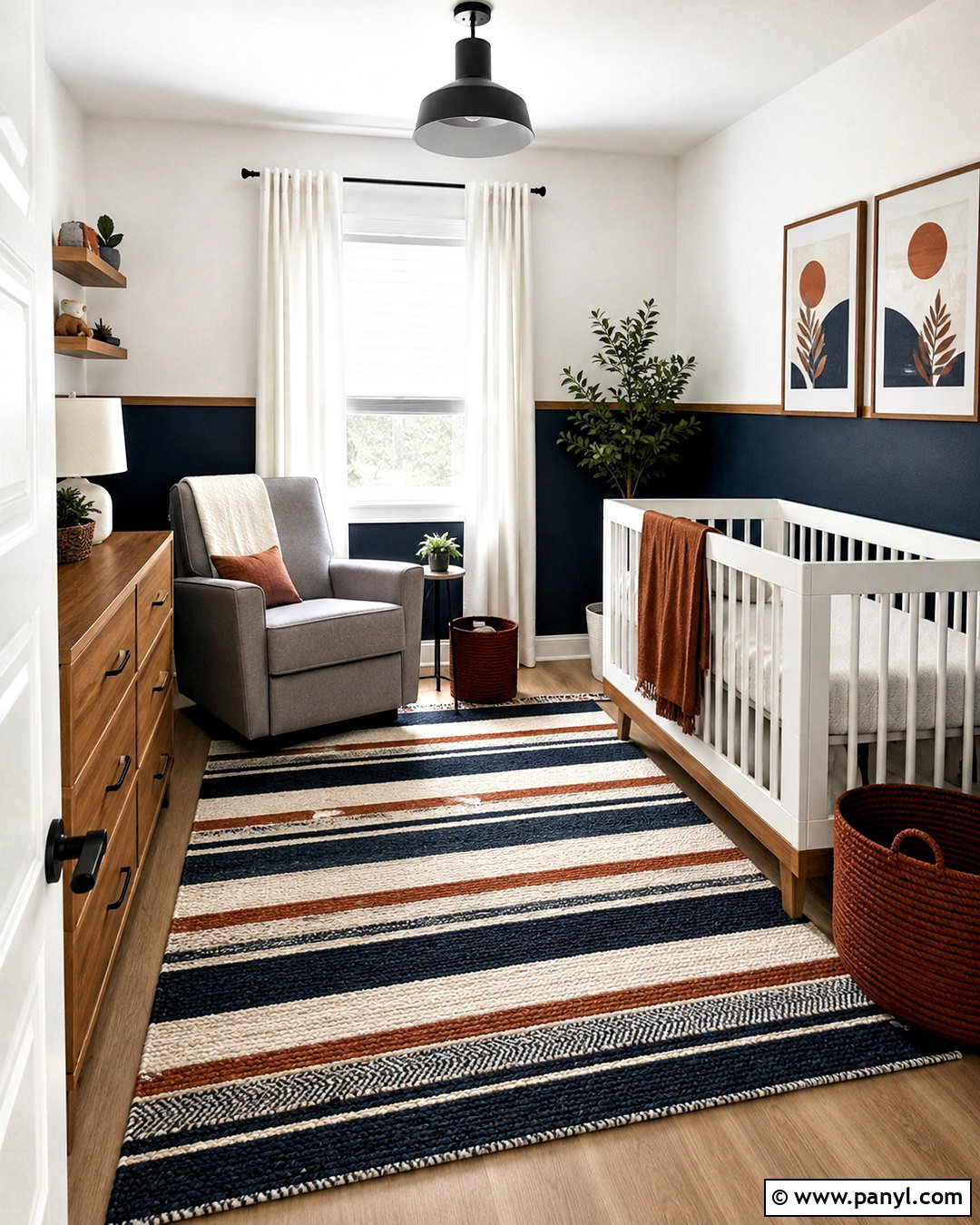 Dark Color Block Baby Room - 20 dark baby room ideas