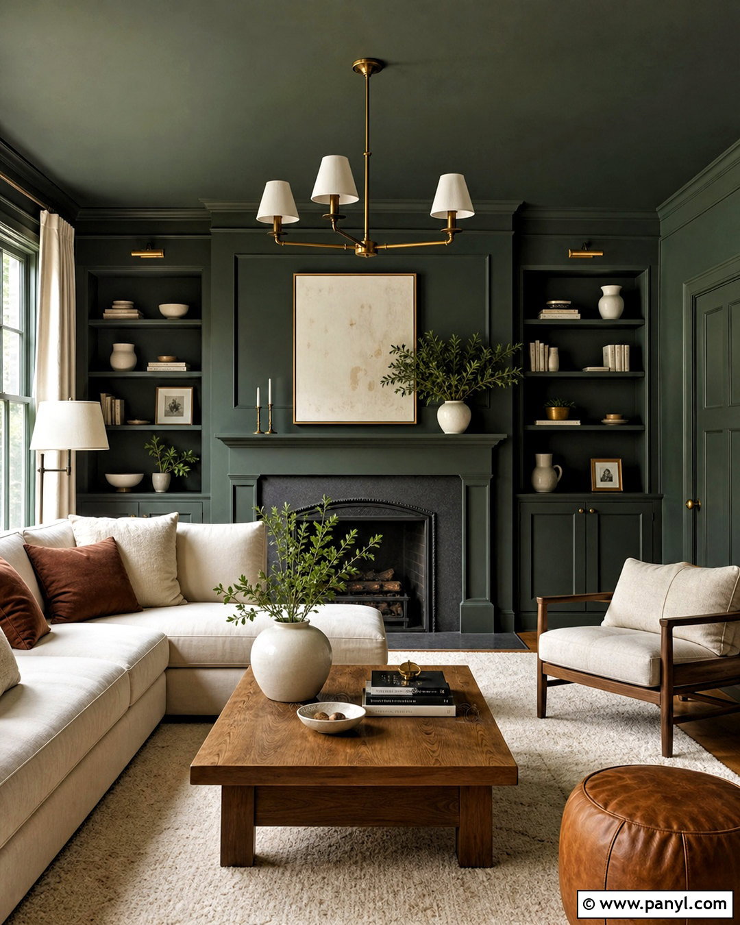 Dark Color Drenched Living Room - 20 dark paint living room ideas