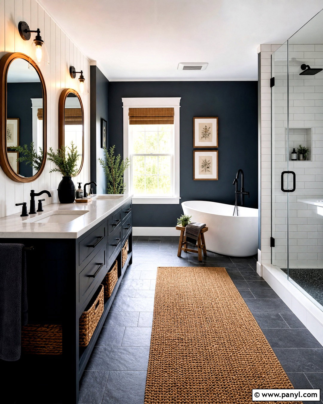 Dark Color Farmhouse Bathroom - 20 dark color bathroom ideas