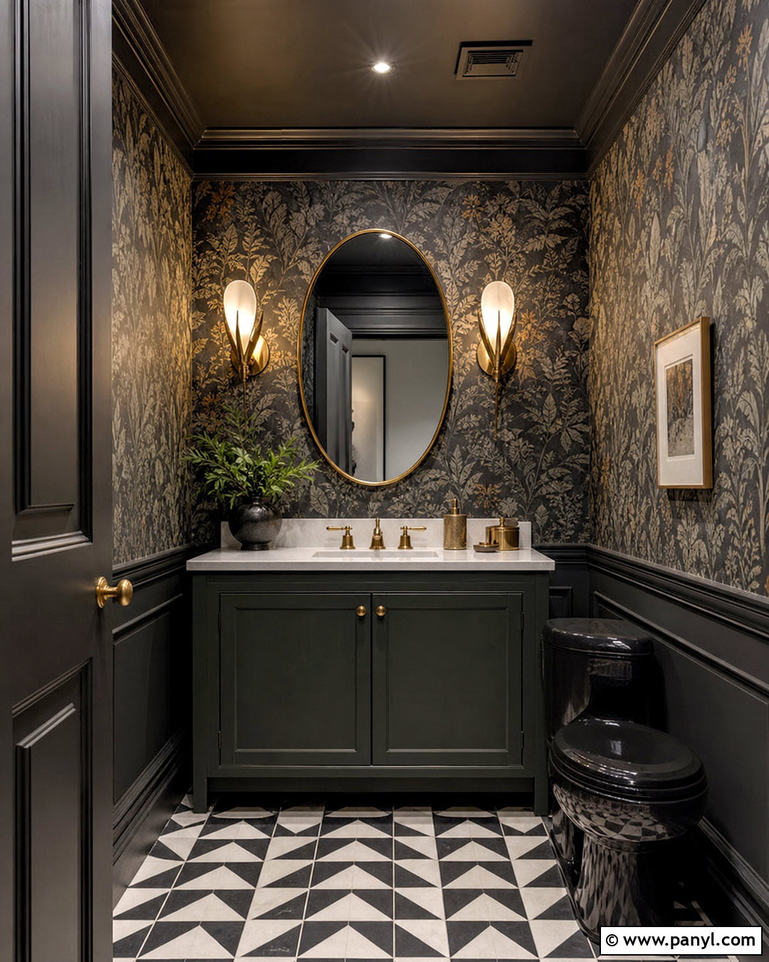 Dark Color Powder Room - 20 dark color bathroom ideas