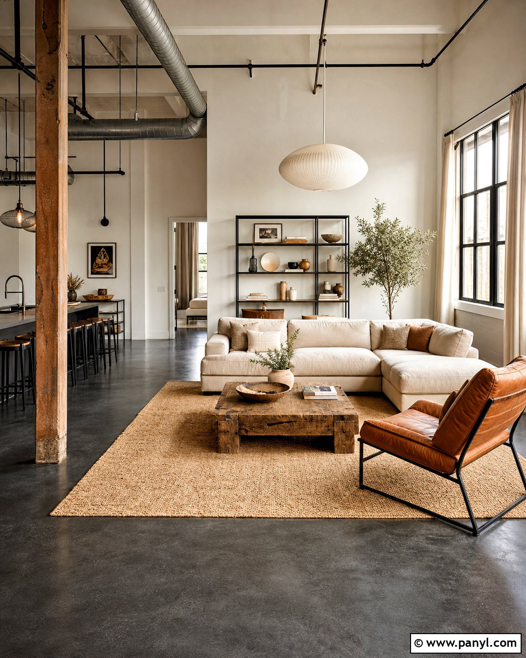 Dark Concrete Floor Off White Loft - 20 dark floors light walls