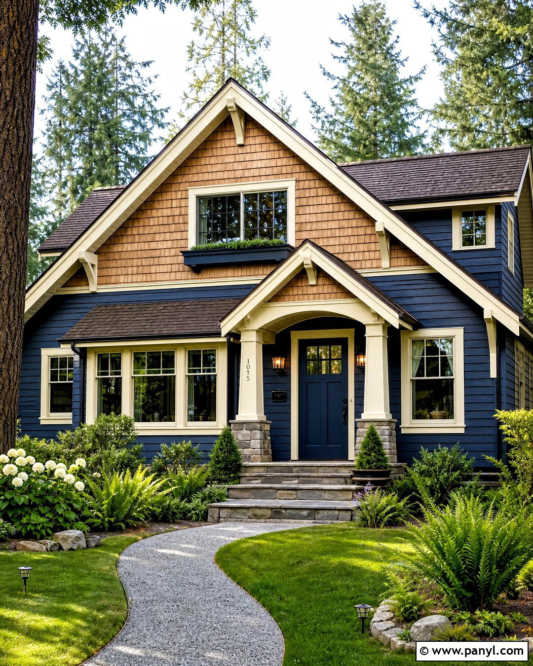 Dark Denim Blue Exterior With Cedar Shingles - 20 dark blue exterior house colors