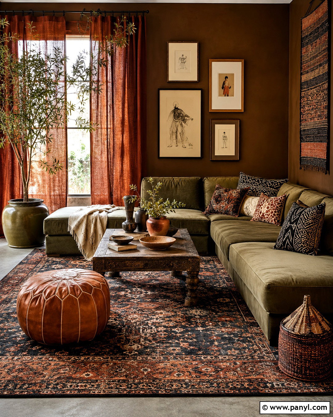 Dark Earthy Boho Living Room - 20 dark earthy living room ideas