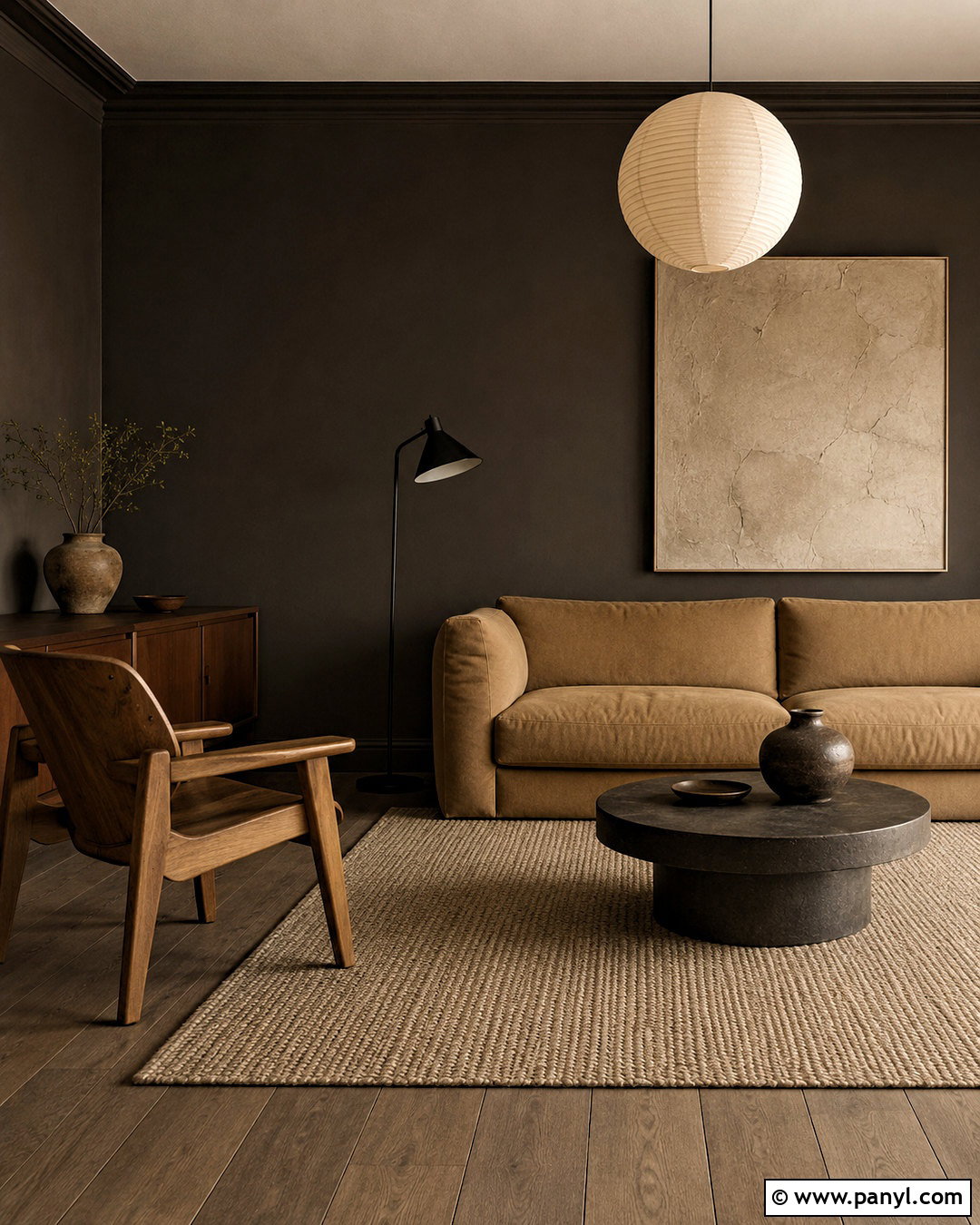 Dark Earthy Minimalist Living Room - 20 dark earthy living room ideas