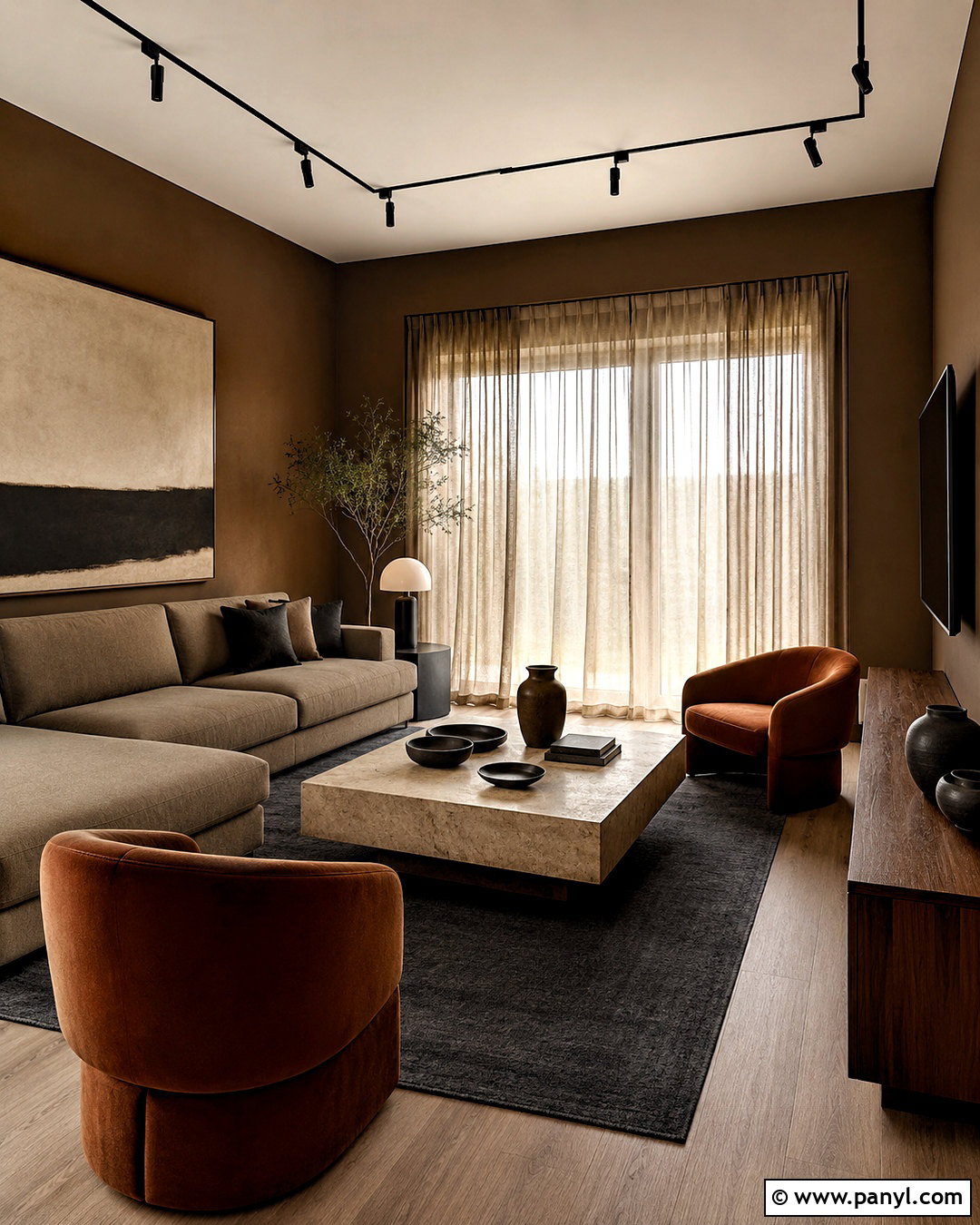 Dark Earthy Modern Living Room - 20 dark earthy living room ideas