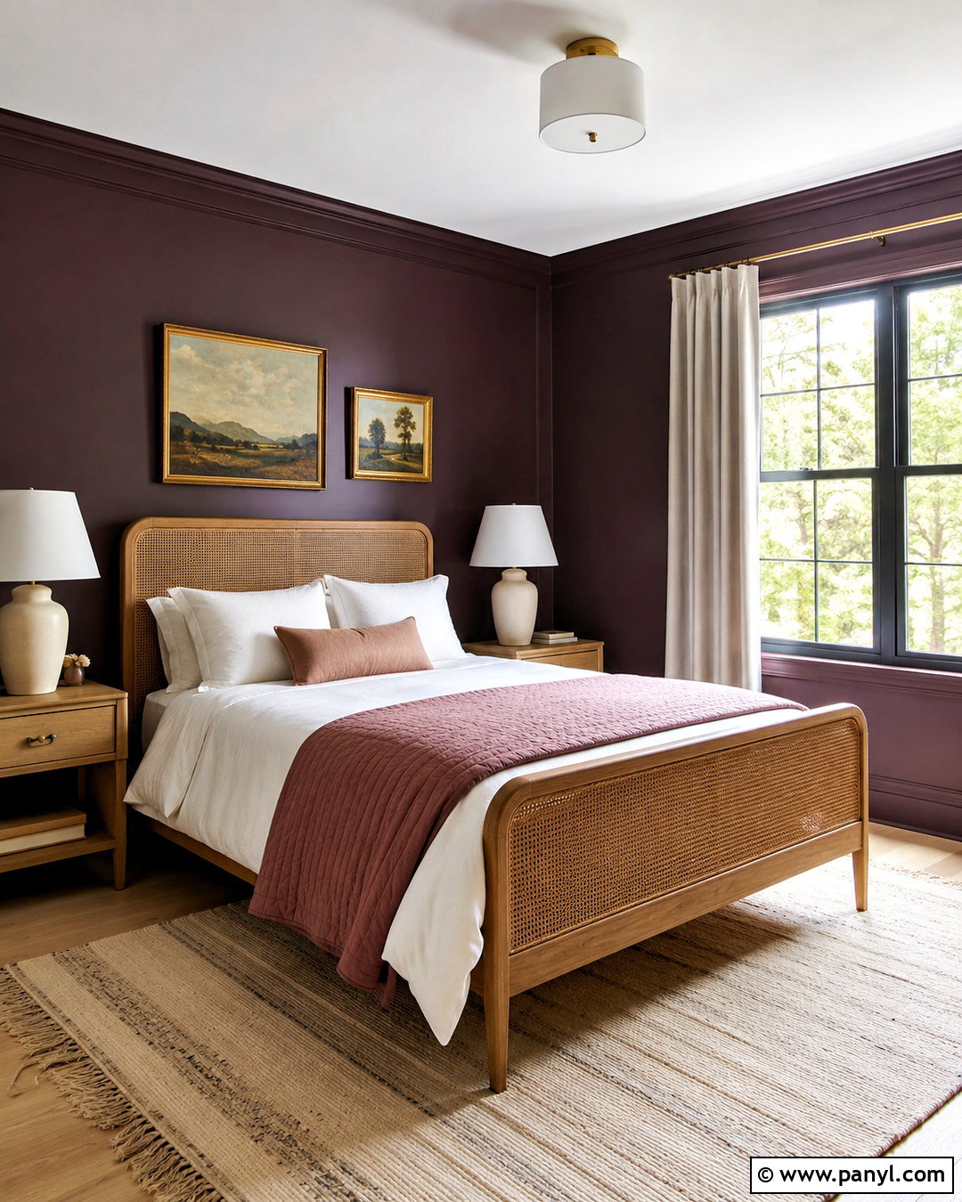 Dark Eggplant Guest Bedroom - 20 dark room colors