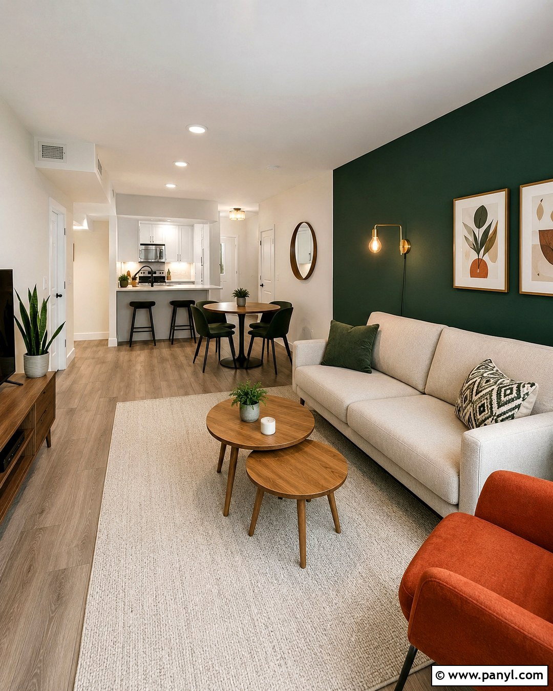 Dark Emerald Green Apartment Accent Wall - 20 Dark Emerald Green Walls