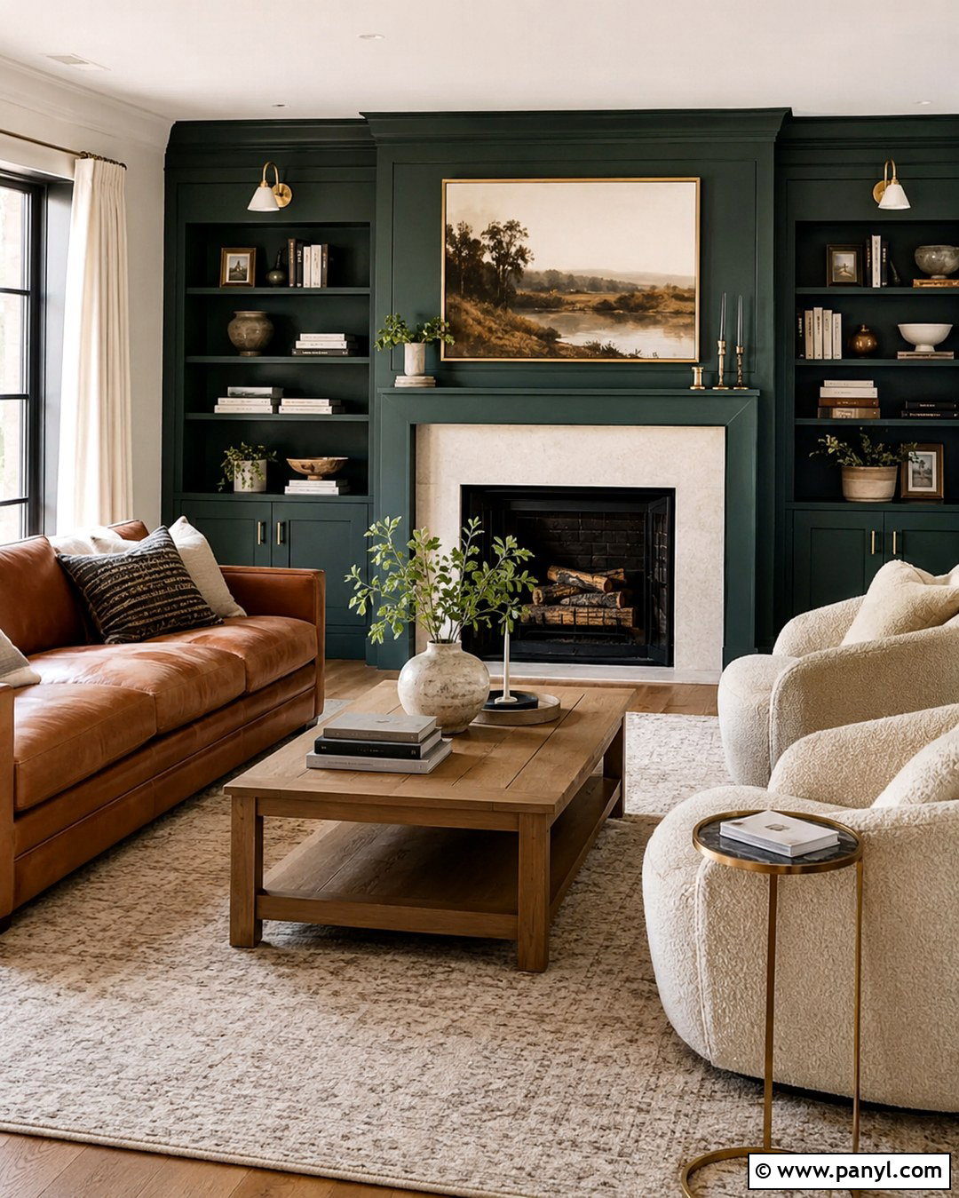 Dark Emerald Green Fireplace Wall - 20 Dark Emerald Green Walls