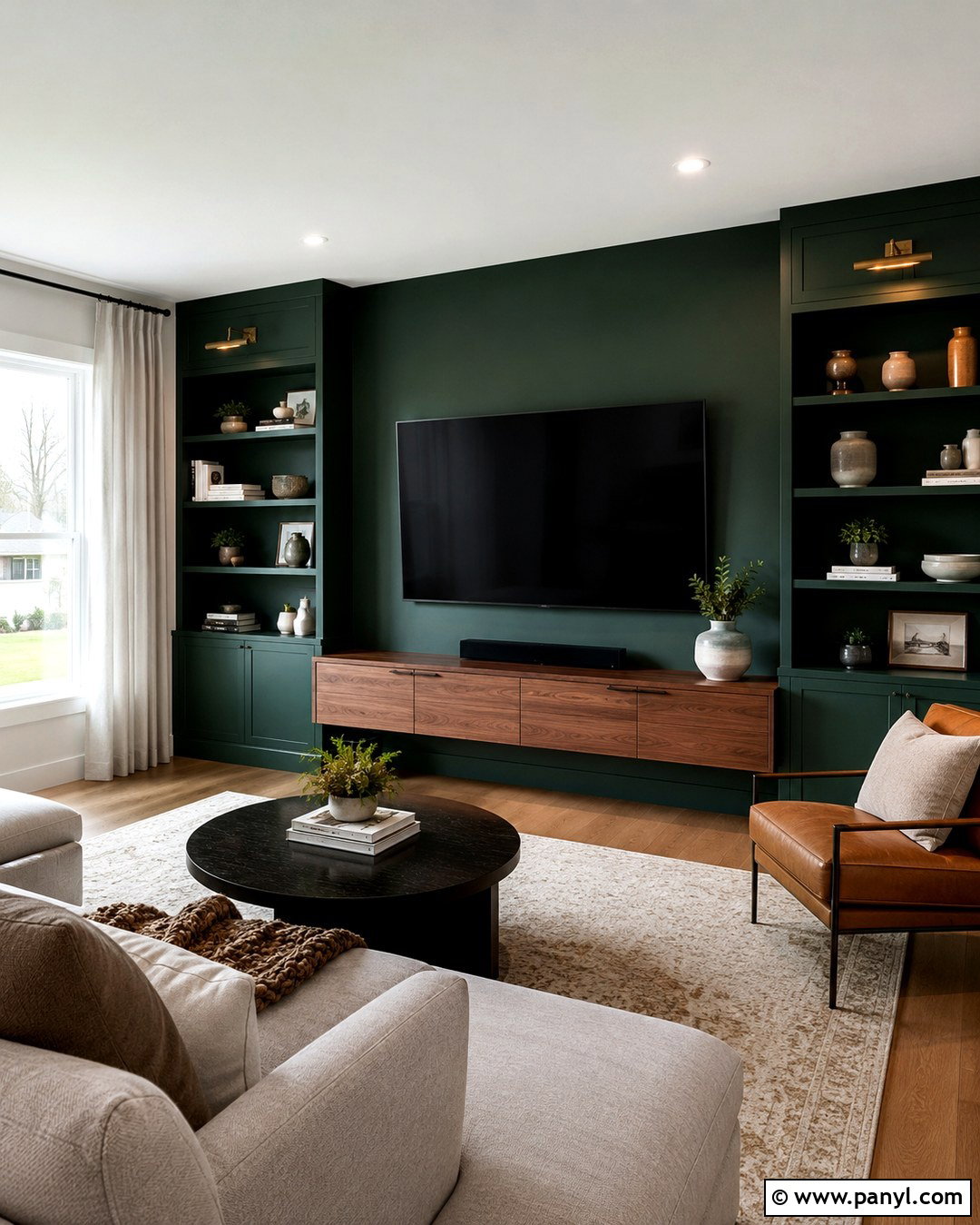 Dark Emerald Green TV Wall - 20 Dark Emerald Green Walls