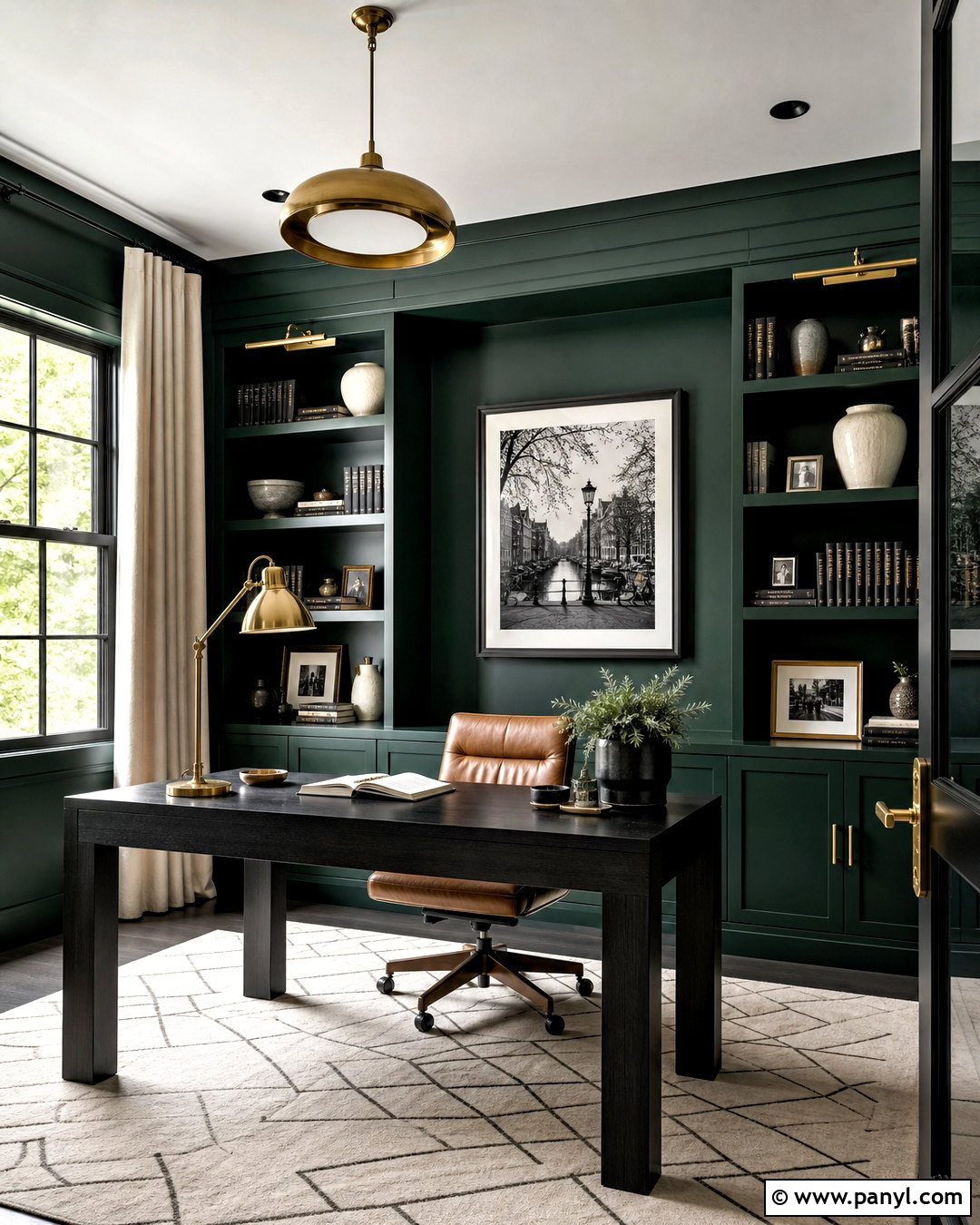 Dark Emerald Office Paint - 20 moody office paint colors